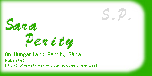 sara perity business card